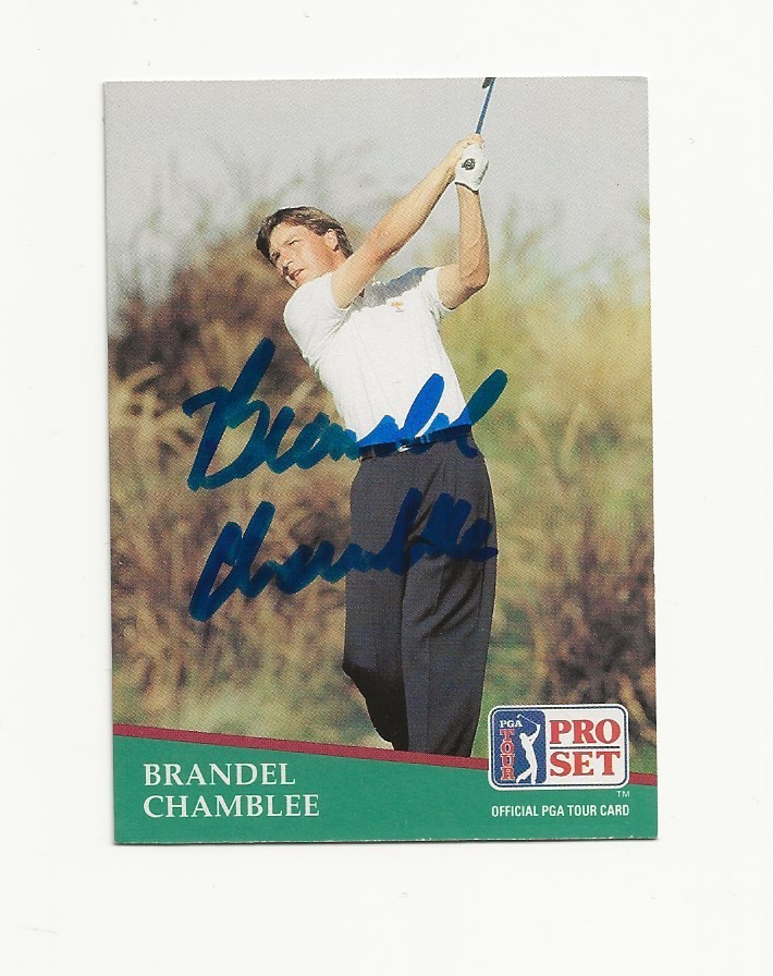 BRANDEL    CHAMBLEE      GOLF       AUTOGRAPHED    CARD