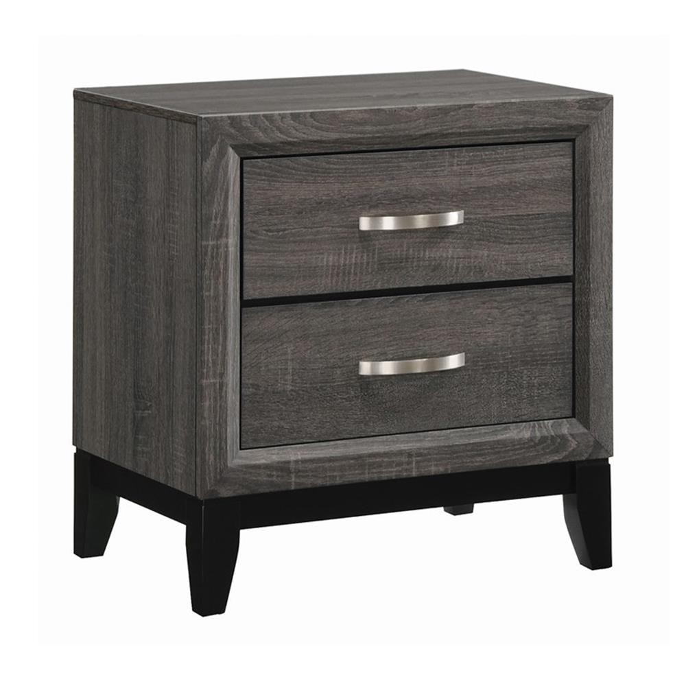 Coaster 5-Piece Transitional Wood Eastern King Panel Bedroom Set in Gray
