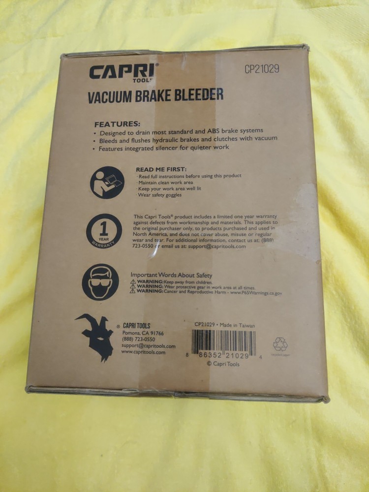 Capri Tools Vacuum Brake Bleeder Kit CP21029 Bleeding System