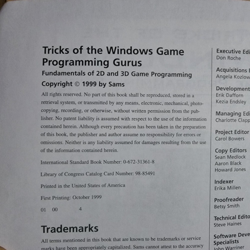 COMPLETE Tricks of the Windows Game Programming Gurus, 1st Ed W/ BOTH CDs