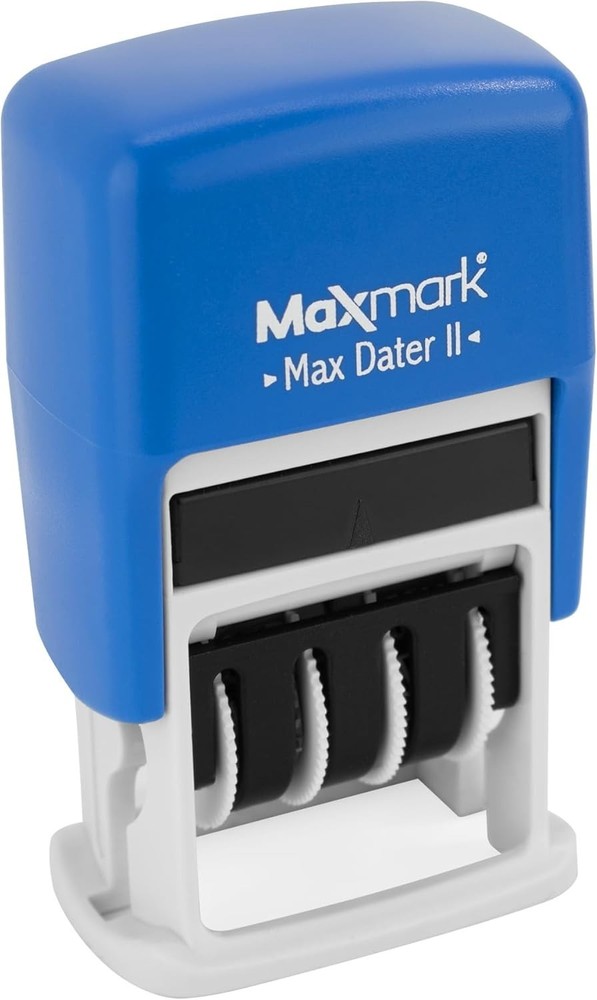 Durable Self-Inking Date Stamp - 12- Blue Ink with Quick Setup Design