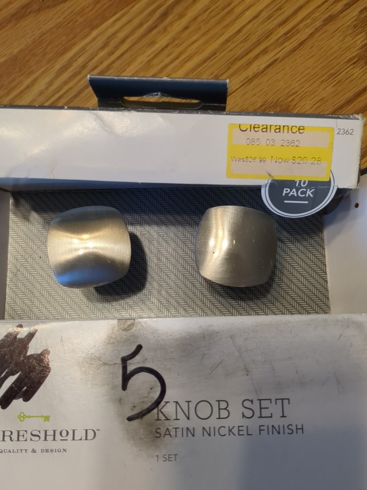 Threshold Square Satin Nickel Cabinet Knobs 10 Pack NIB