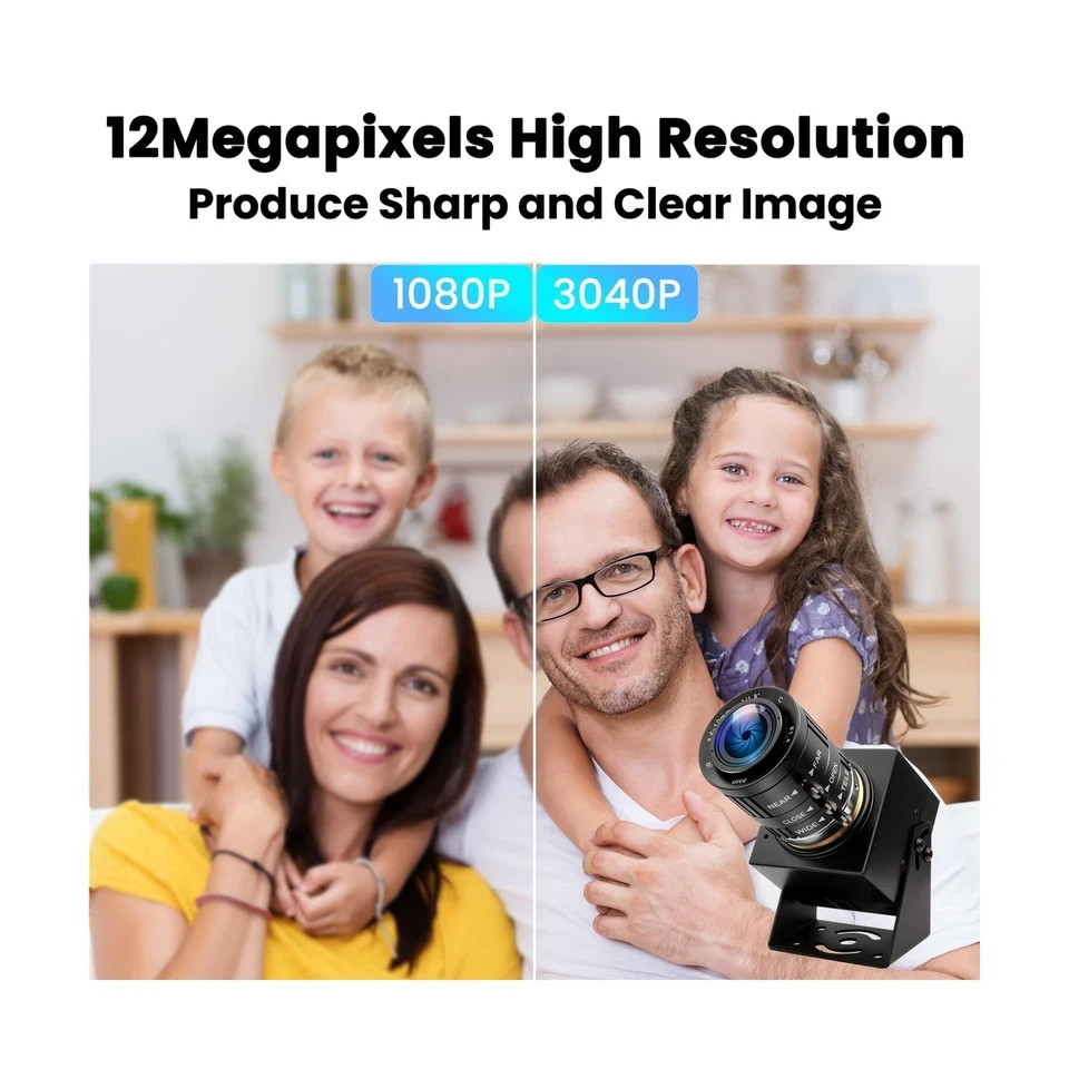 USB Camera 120fps High Speed ​​Webcam Golf Swing 4K 12Megapixels USB