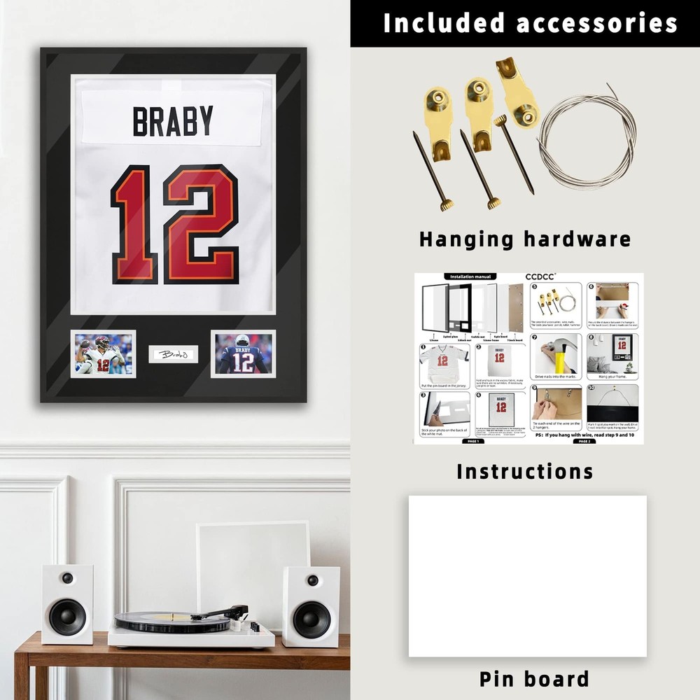 CCDCC 24x32 Aluminum Shadow Box Jersey Frame 1 Pack, Black 1