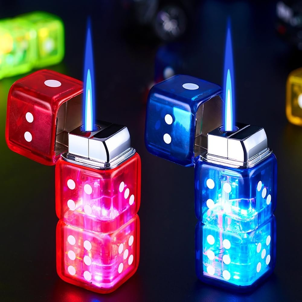 2PACK Red Blue Windproof Flame Adjustable Lighter,Cool,Jet Torch Flame Lighte...
