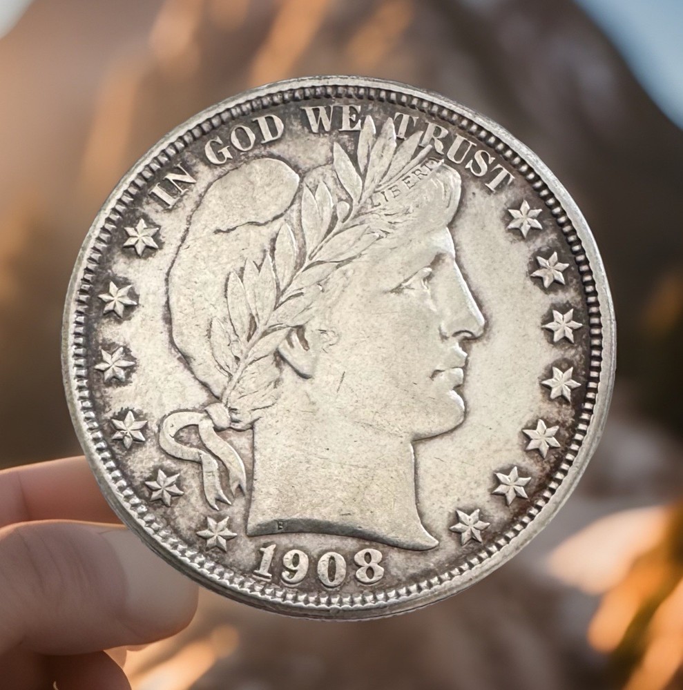 1908d 50c Barber Half Dollar AU