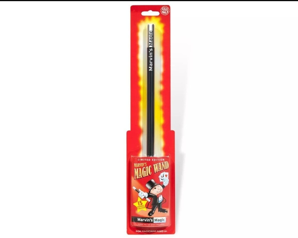 Marvin's Magic Magic Wand Black & Silver (Limited Edition) Includes Magic Tricks