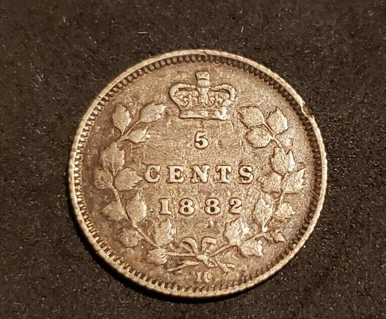 1882H Canada Silver Five Cents
