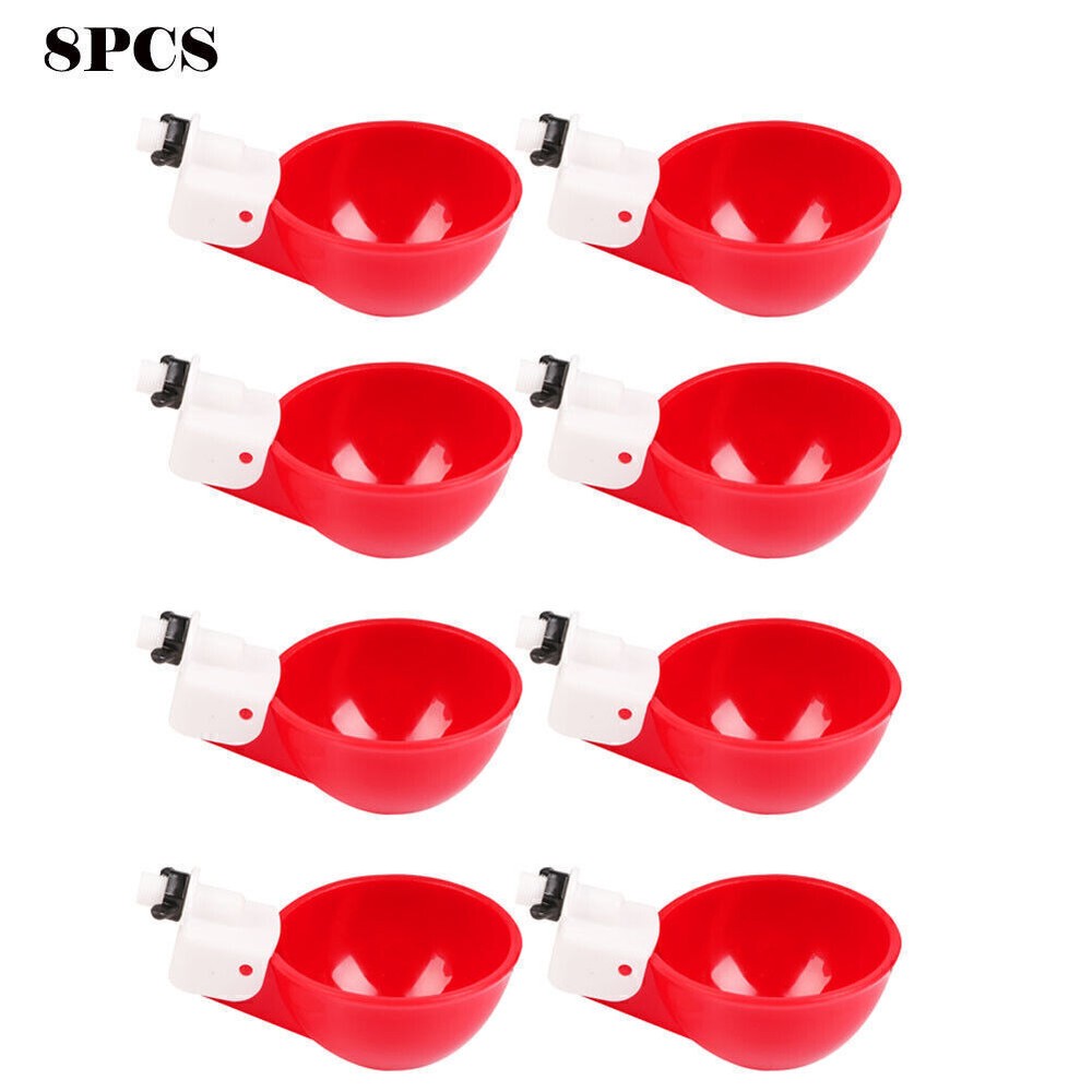 8 PCS Automatic Waterer Poultry Chicken Water Cup Feeder Drinker Drinking Bowl
