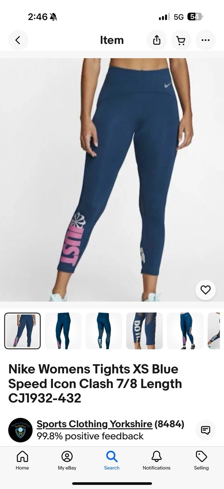 Nike Womens Tights L Blue Speed Icon Clash 7/8 Length CJ1932-432