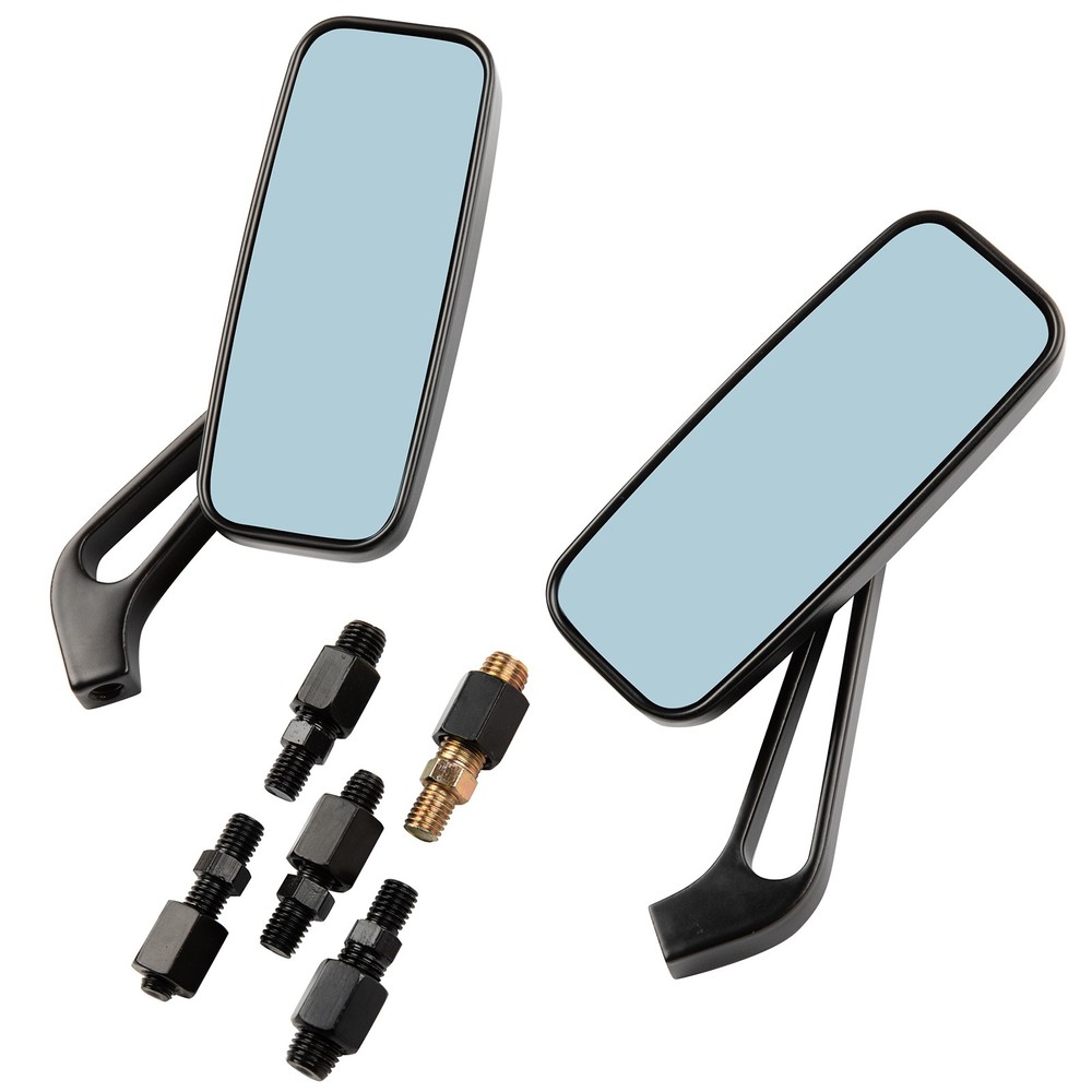 Black US Rectangular Motorcycle Rear View Side Mirrors For Honda Shadow Bobber