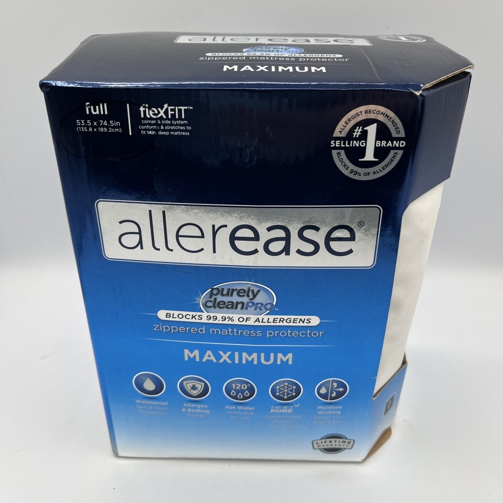 Full Size AllerEase Maximum Mattress Protector - White NEW