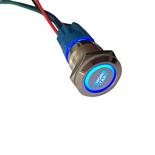 12V Car Vehicle Blue LED Light Headlight Push Button Metal Toggle Switch blue