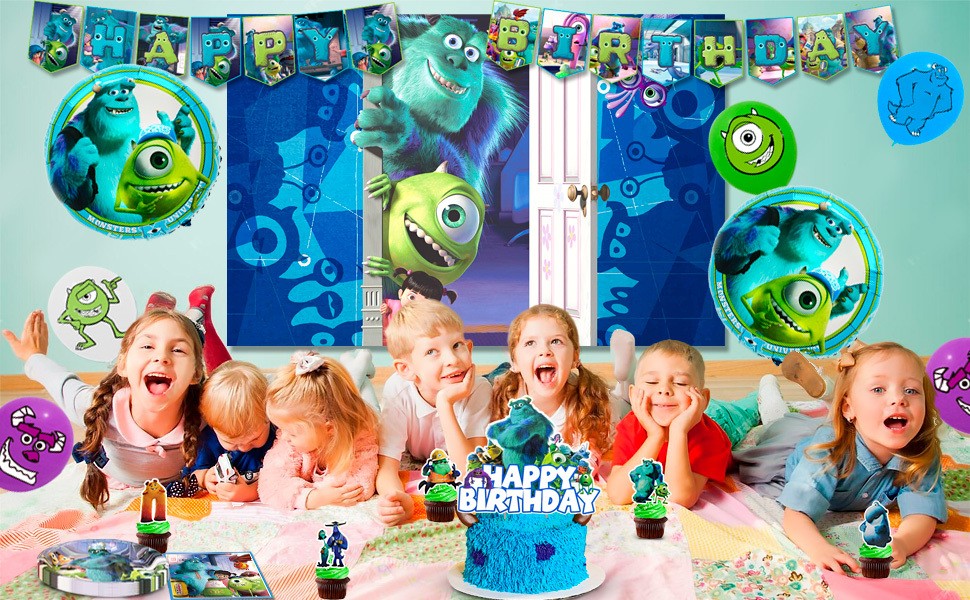 Monsters Inc University Birthday Decorations Tableware Set