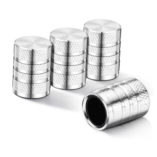 Tire Valve Stem Caps, Silver(4 Pack) silver