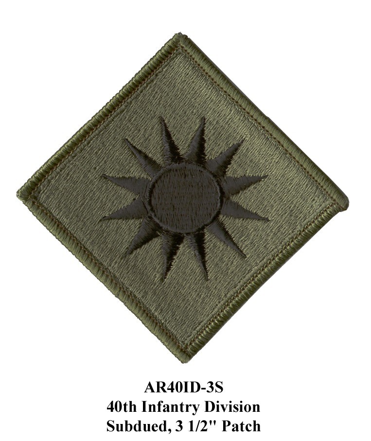 40th Infantry Division Subdued Patch (40th ID, US Army)