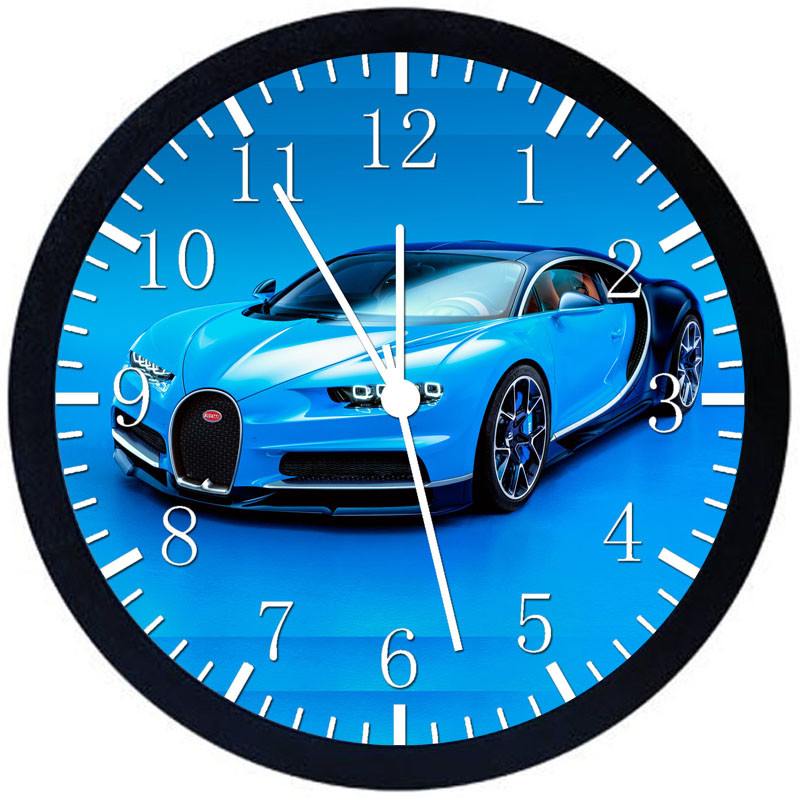 Bugatti Chiron Black Frame Wall Clock Nice For Decor or Gifts E278