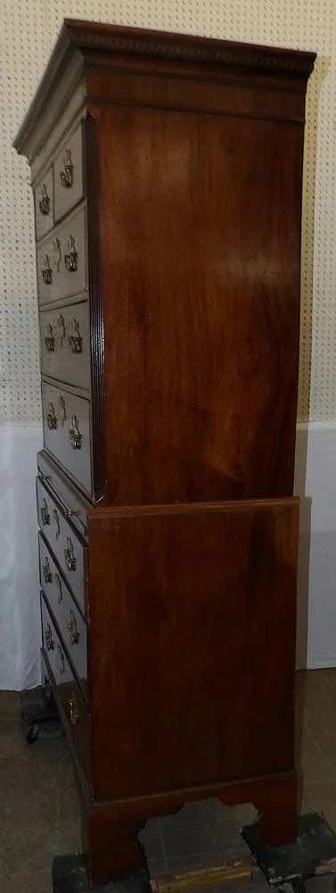 English Chest On Chest With Pull Out Silde 19thc