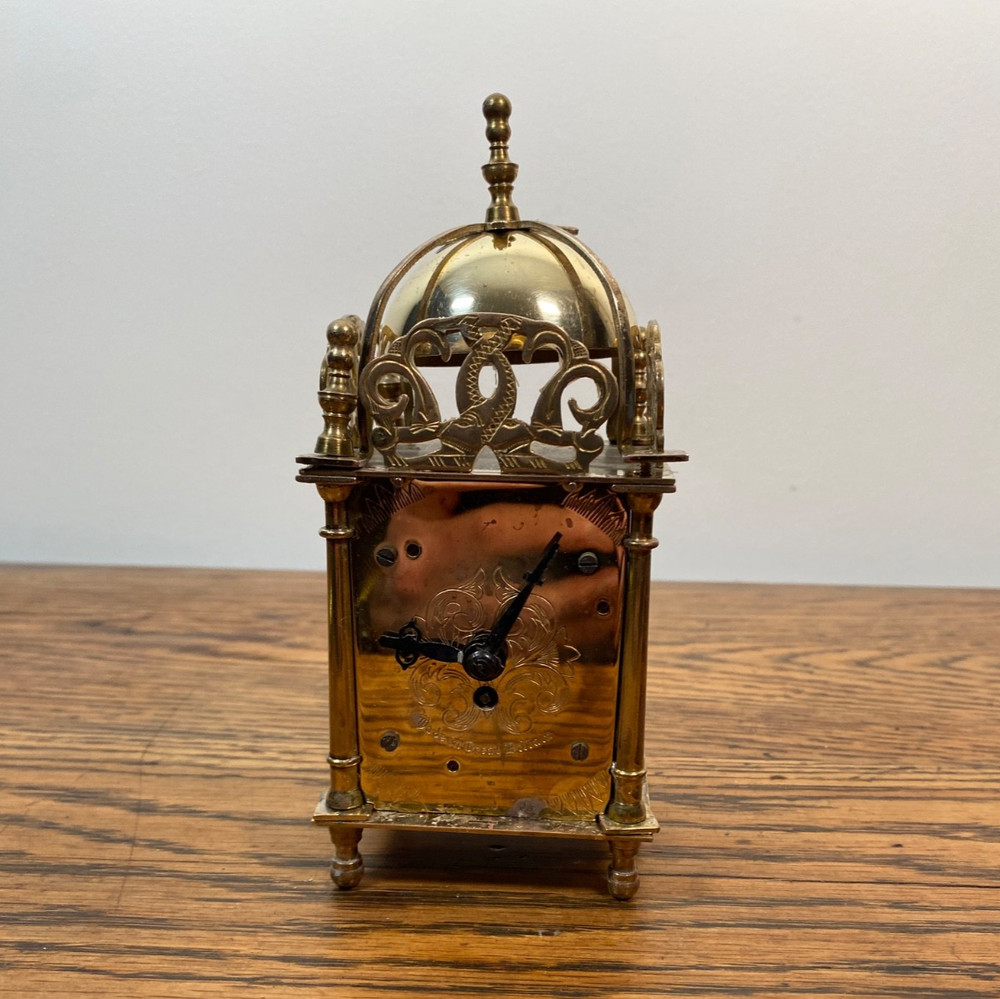 VINTAGE BRASS SMITHS MECHANICAL LANTERN CLOCK