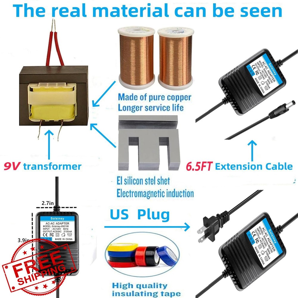 Solsinsy 9VAC Power Adapter for Digitech Guitar Processor
