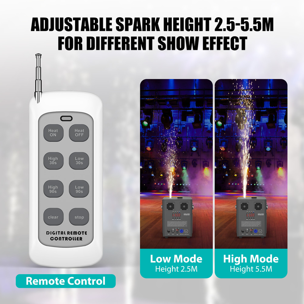 UKING 2x700W Large Cold Spark Machine Stage Effect DMX Firework Wedding W/Case