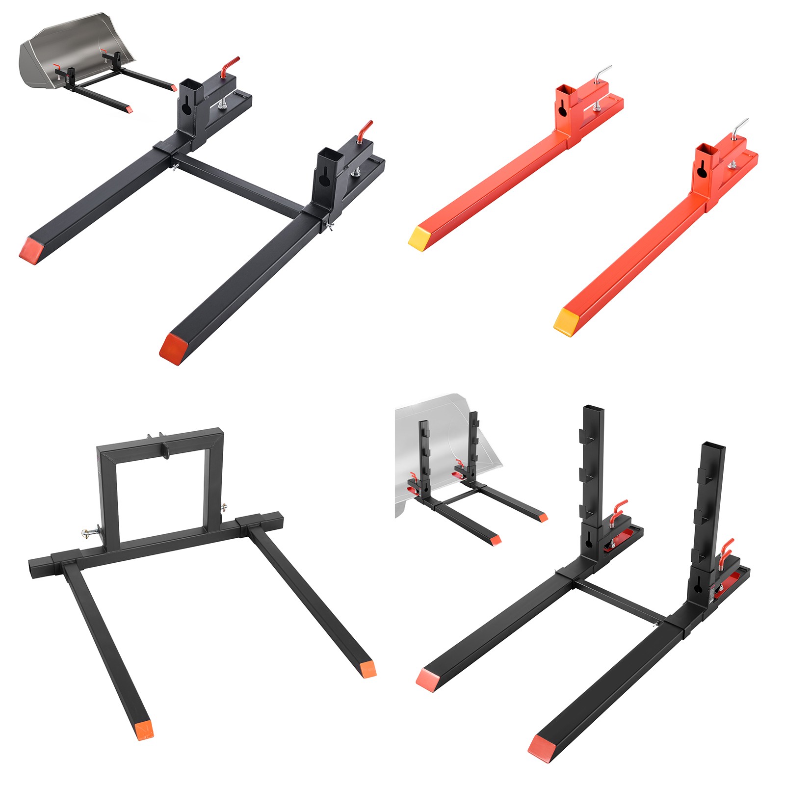 Uimoso 2000/4000 lbs Clamp on Pallet Forks for Tractors 43"/60" bucket forks