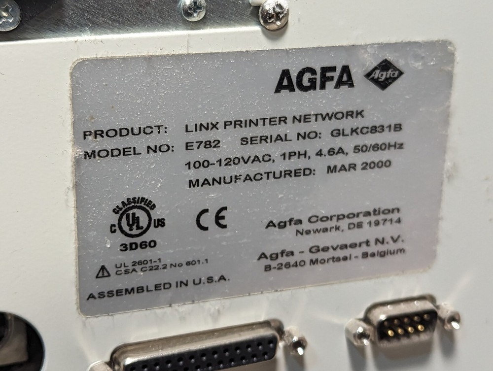 Agfa E782 Linx printer network