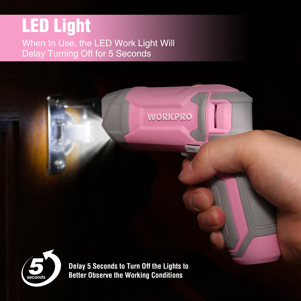 WORKPRO Cordless Screwdriver Set 3.6V Rechargeable Eccentric Screwdriver 24 Bits