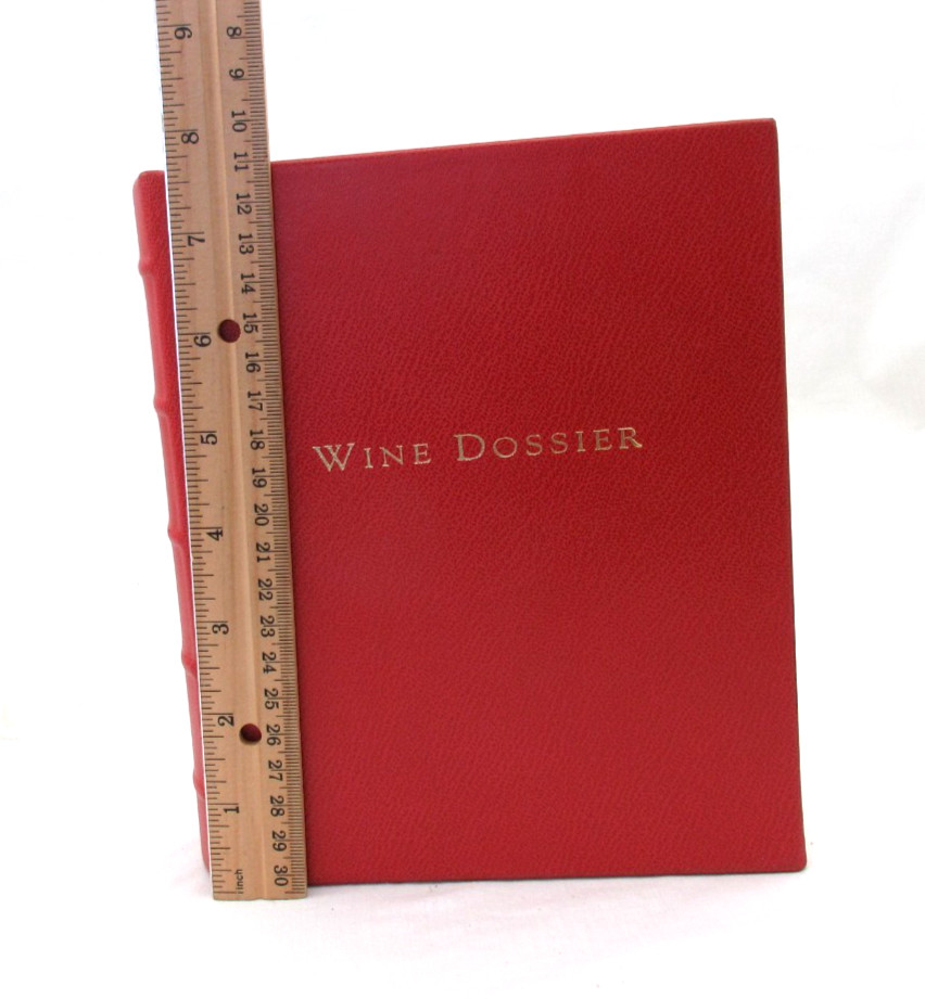 Wine Dossier Leather Hardcover 6 Ring Binder Graphic Image Red