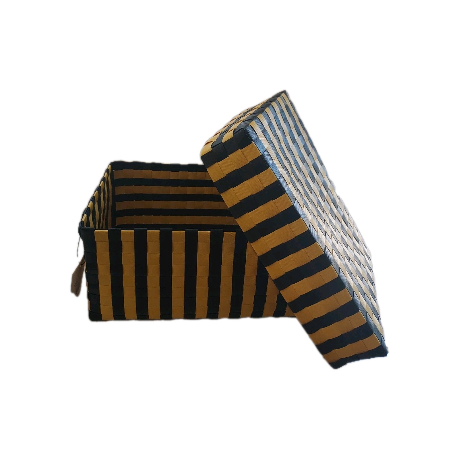 Hay Maxim Stripe Box s Yellow and Black Sewing Box and Storage Sewing Supply Box