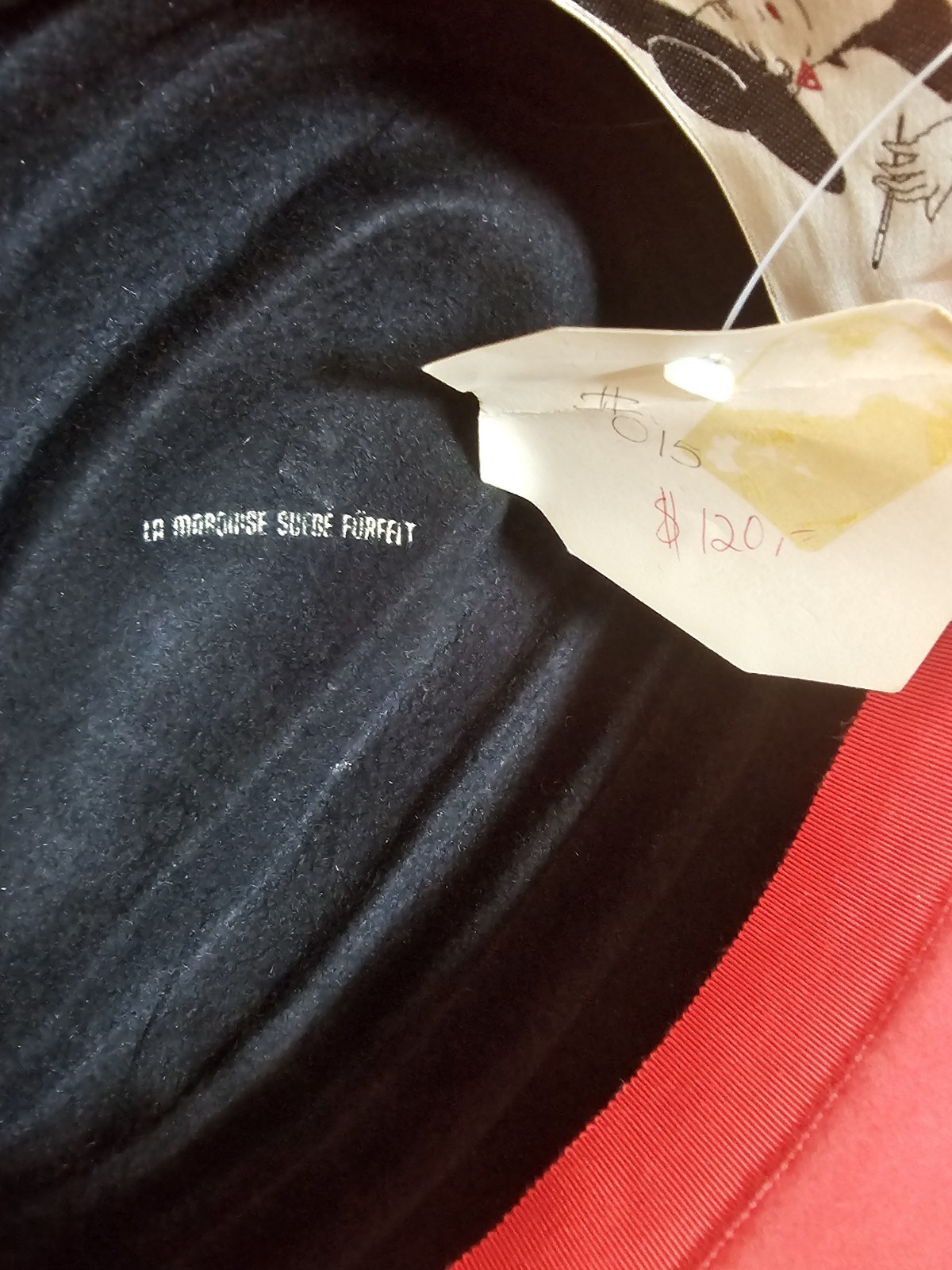 Vtg Chapeau Creations Ruth Kropveld Red Wool Hat NWT Beaded Red Hat Society Lady