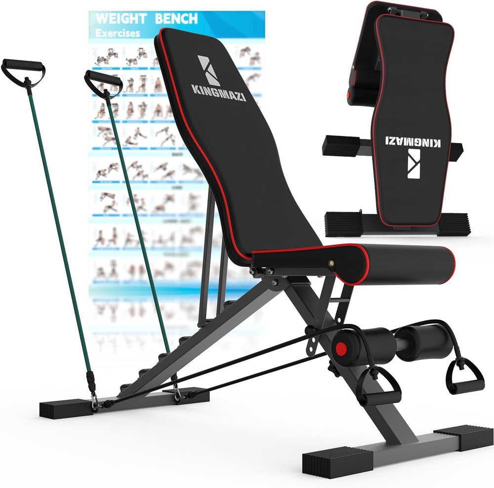 Adjustable Weight Bench, Exercise Workout Bench for Full Body Workout- Multi-Pur