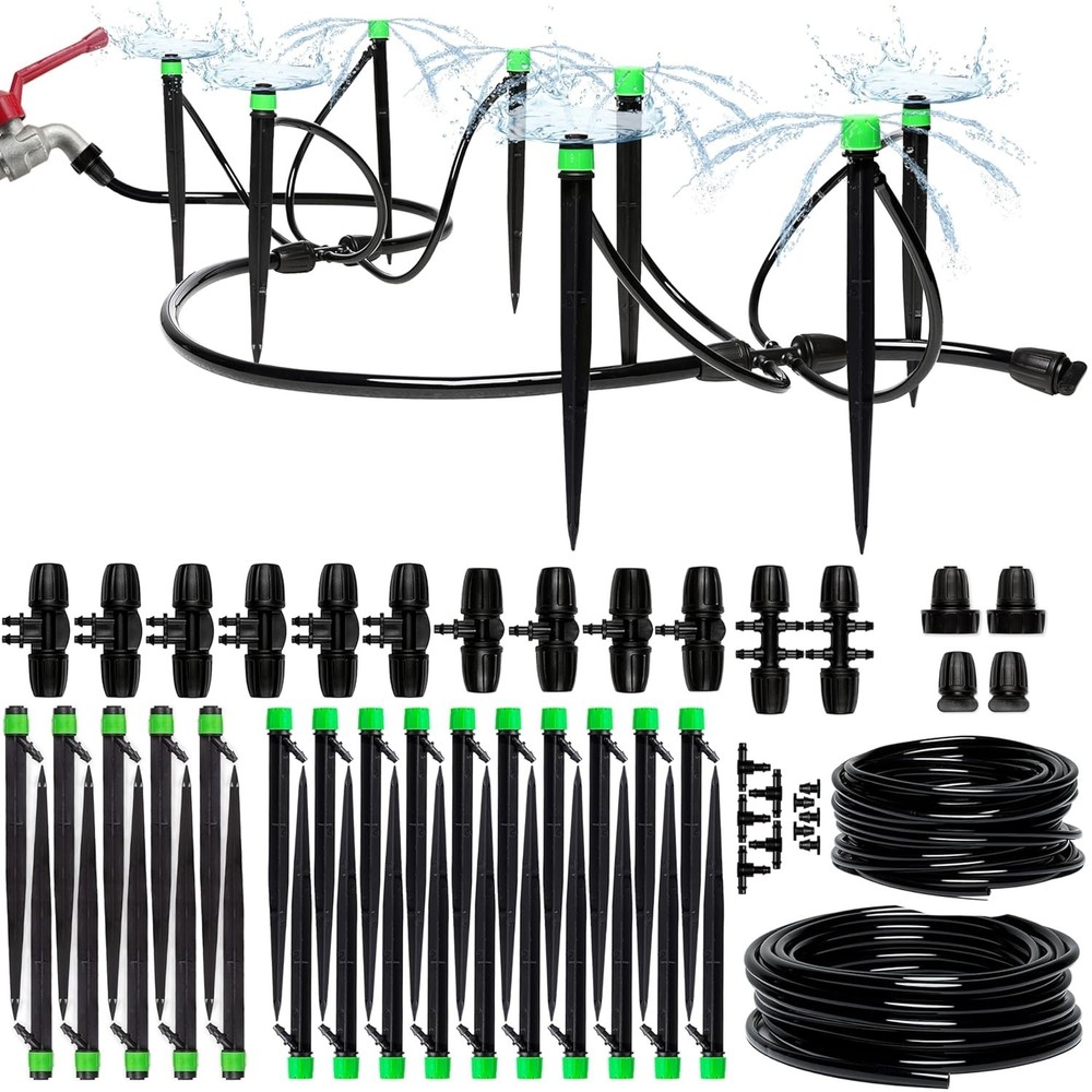 Drip Irrigation System Kit Complete Premium Garden Watering System W/ Adjustable