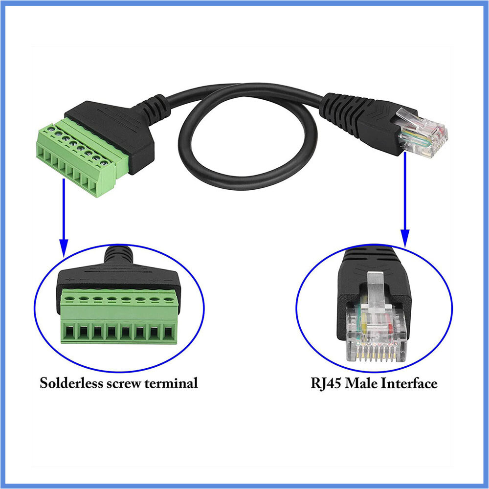 Network RJ45 revolution terminal 8-core extension cable adapter cable can fixed