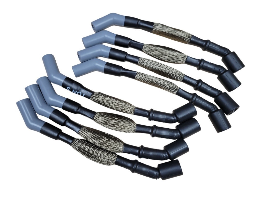 Ti Sleeved Ton's 10mm LS Spark Plug Wire Set GMC Chevy Corvette Camaro 10" 135*