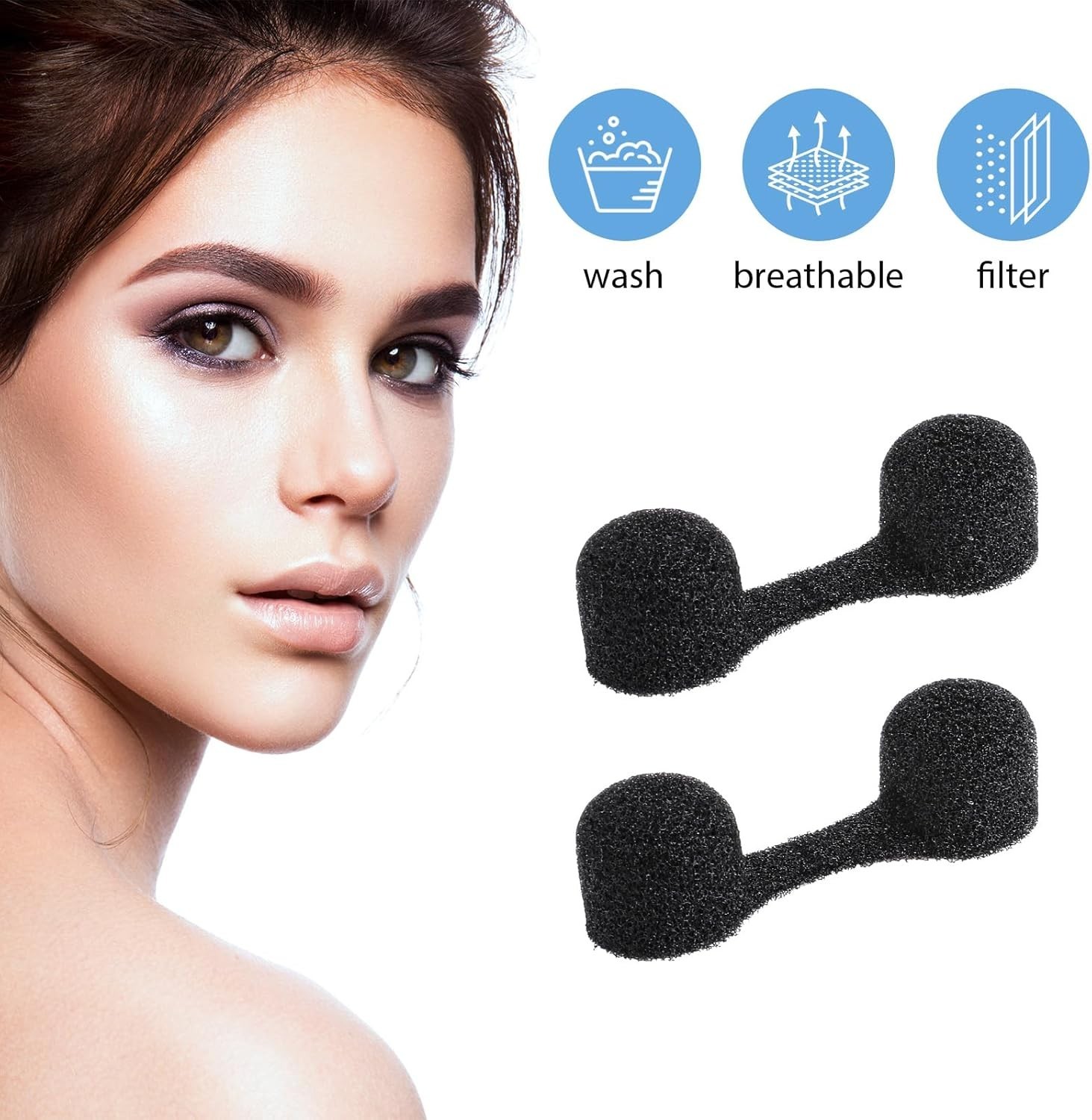 100 Pieces Nose Plug Filter Disposable Nose Dust Filters Bulk Sponge Nostril