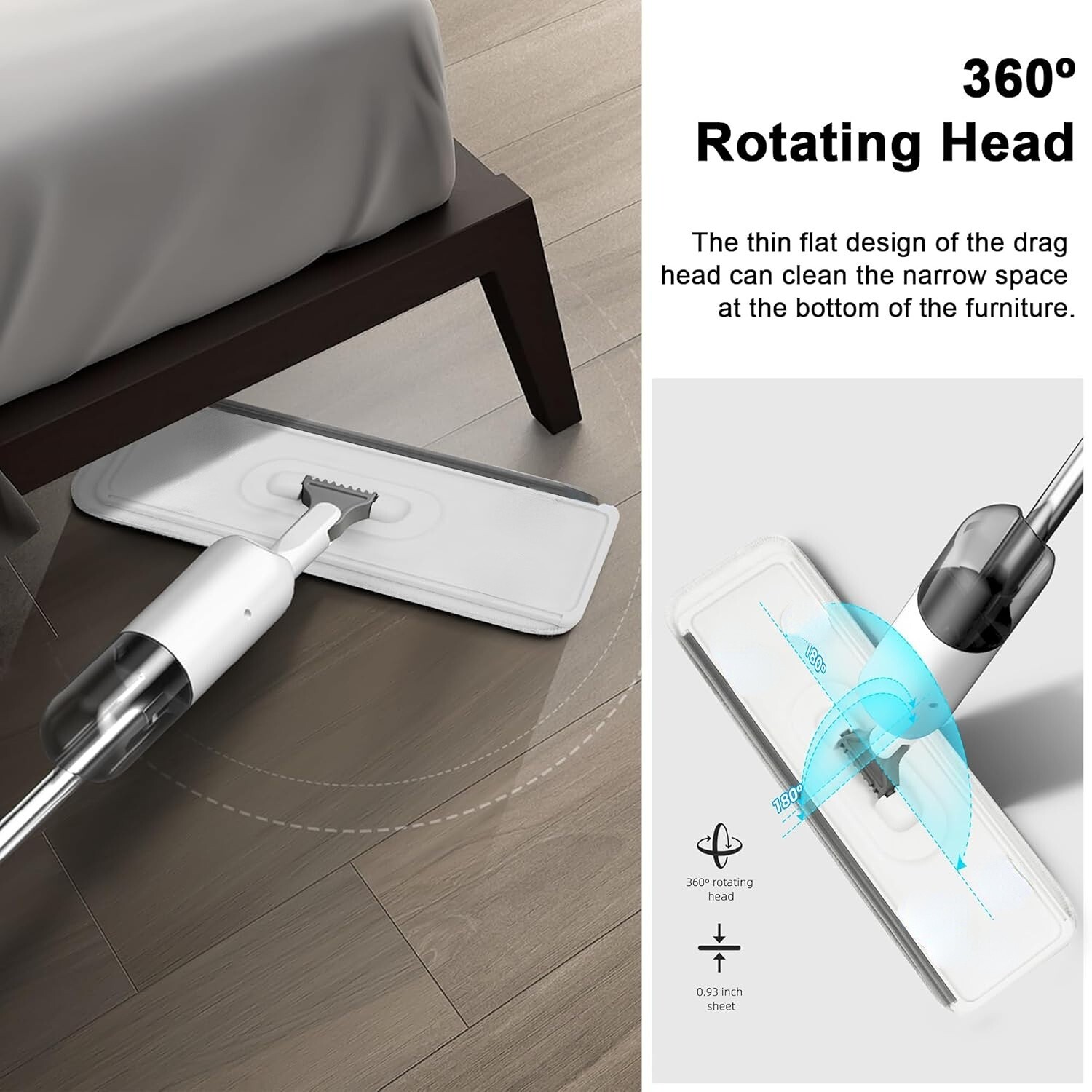 Spray Mops for Floor Cleaning with 5 Washable Pads, Wet Dry Microfiber Mop Home