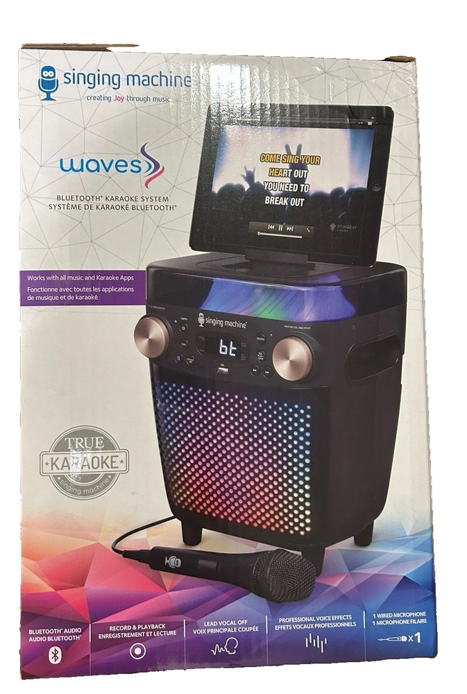 NEW Waves Singing Machine Bluetooth Karaoke System NIB