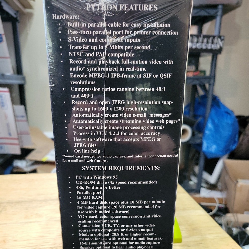 Vintage Gaming Videonics Python Video Capture Card w/ Free Software NEW SEALED