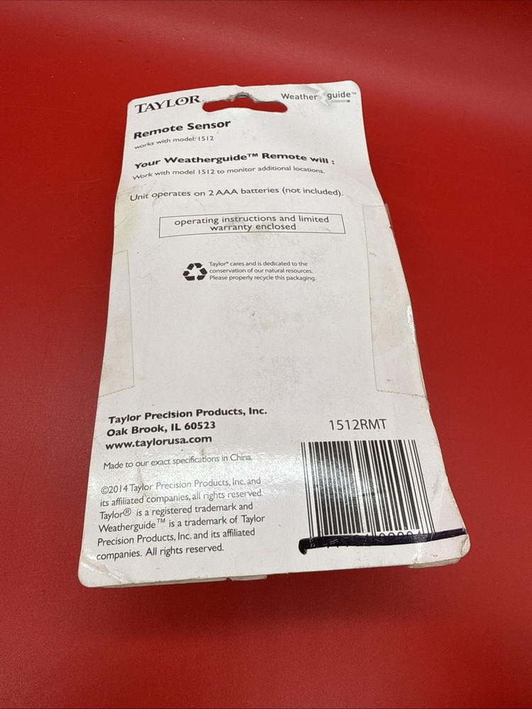 Taylor Weather Guide Wireless Remote Sensor Works W/ Model 1512 - Read
