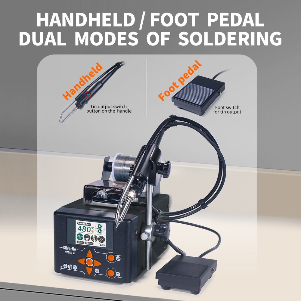 928DT-II 230W Auto Feed Digital Soldering Station with Tin Wire Feeder Soldering