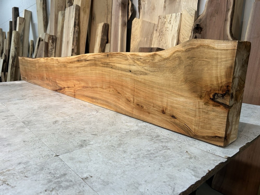 Figured Maple Mantel/Fireplace Mantel Beam/Solid Wood/Live Edge Maple Shelf