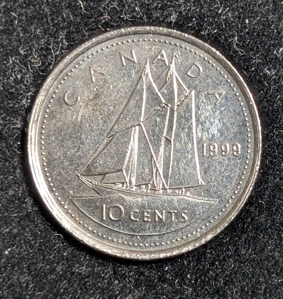 1999 Canada 10 Cents Circulated KM# 183b