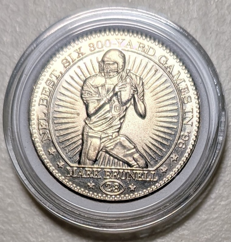 1997 Mint Collection Quarterbak Club Coin - Mark Brunell