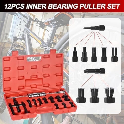 12pcs Motorcycle Bearing Puller Kit, Slide Hammer Tool Set, Inner Bearing Remove