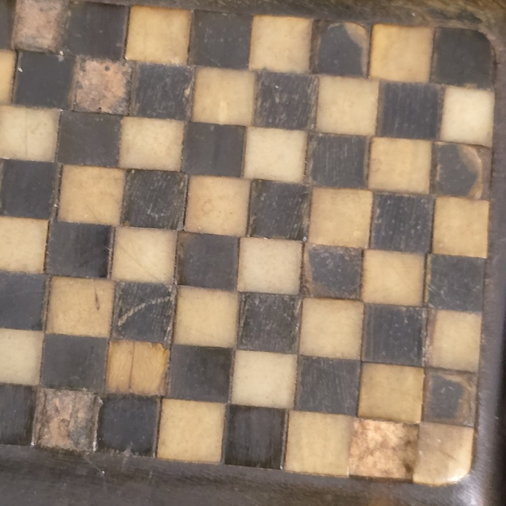 Antique Snuff box checkerboard inlay old