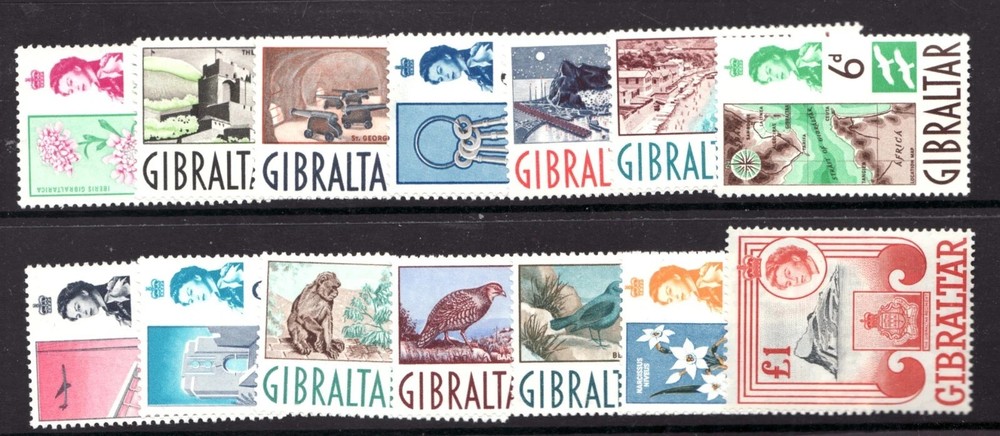 Gibraltar- Scott #147-160 - Complete Set - Mint Never Hinged - CV $82