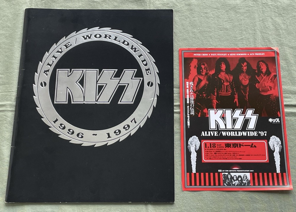 OSAKA ticket stub + PROMO flyer! Kiss JAPAN tour book 1997 Gene Simmons $0 SHIP!
