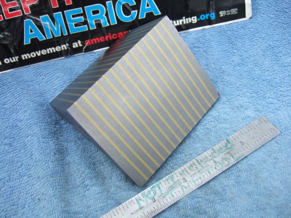 ANGLE PLATE PRECISION MAGNETIC TRANSFER BLOCK 3X3X3 STEPPED TOOLMAKER G. SCHERR