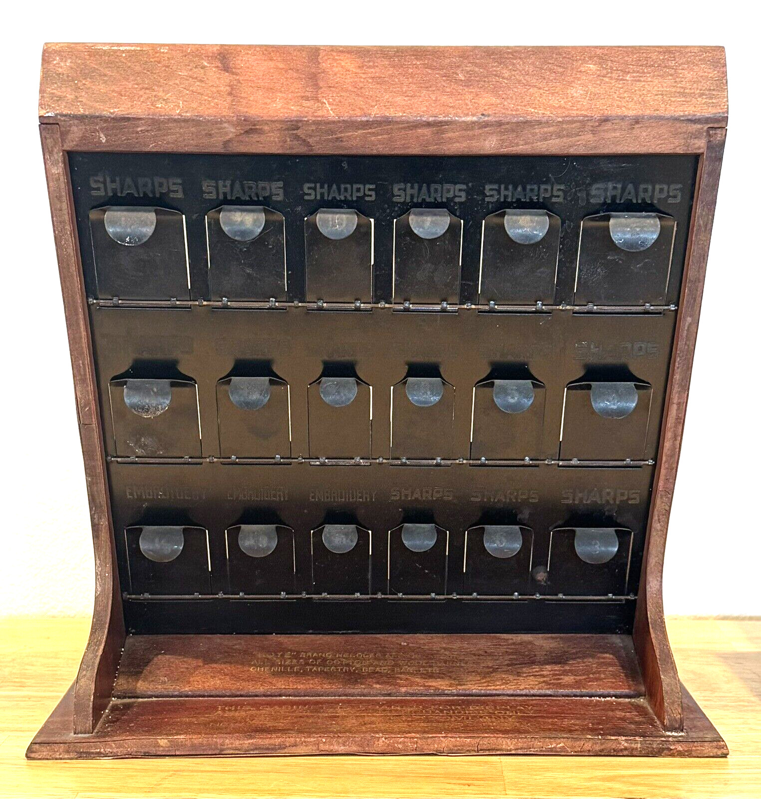 ANTIQUE BOYE SEWING NEEDLES STORE DISPLAY ADVERTISING CABINET CASE ALL ORIGINAL